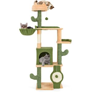 Costway 160 cm Cactus Cat Tree Large Cat Tower w/ Sisal Scratching Posts & Board Costway 160 cm Cactus Cat Tree Large Cat Tower w/ Sisal Scratching Posts & Board