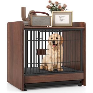 Costway Indoor Dog Cage Crate Pet House End Table w/ Lockable Door Costway Indoor Dog Cage Crate Pet House End Table w/ Lockable Door