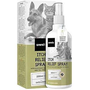 Animigo Itchy Skin Relief Spray for Cats & Dogs with Aloe Vera, Tea Tree & Castor Oil - Animigo Itchy Skin Relief Spray for Cats & Dogs with Aloe Vera, Tea Tree & Castor Oil -