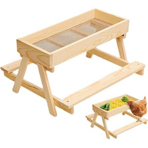 Unbranded Chicken Feeder - Outdoor Duck and Squirrel Feeder - Wooden Accessory with Bottom Unbranded Chicken Feeder - Outdoor Duck and Squirrel Feeder - Wooden Accessory with Bottom