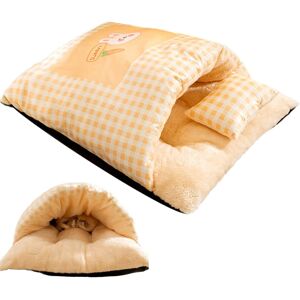 Unbranded Cat Bed Cave Sleeping Bag, Checked Closed Dog Nest with Cushion, Cute Pet Bed, C Unbranded Cat Bed Cave Sleeping Bag, Checked Closed Dog Nest with Cushion, Cute Pet Bed, C