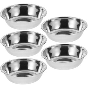 Kricely (As show, One size) 5pcs Durable Stainless Steel Pet Bowl Food Bowl Round Cat Fo Kricely (As show, One size) 5pcs Durable Stainless Steel Pet Bowl Food Bowl Round Cat Fo