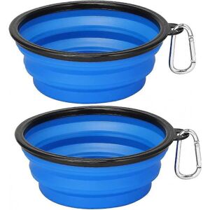 Unbranded Large Collapsible Dog Bowls 2 Pack, 34oz Portable Dog Water Food Bowl with Carab Unbranded Large Collapsible Dog Bowls 2 Pack, 34oz Portable Dog Water Food Bowl with Carab