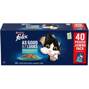 Felix As Good As It Looks Ocean Feasts in Jelly 40 x 85g (PACK OF 6) Felix As Good As It Looks Ocean Feasts in Jelly 40 x 85g (PACK OF 6)