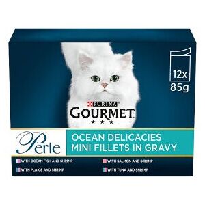 Gourmet Perle Adult Cat Food Ocean Delicacies 85g 12 Pack (1.02kg) (Pack of 4) Gourmet Perle Adult Cat Food Ocean Delicacies 85g 12 Pack (1.02kg) (Pack of 4)