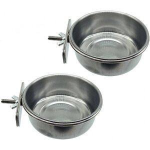 Unbranded Bird Feeding Dish Cups Parrot Food Bowl Clamp Holder Coop Cup, 2 Pack Unbranded Bird Feeding Dish Cups Parrot Food Bowl Clamp Holder Coop Cup, 2 Pack