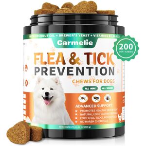 Carmelie Flea & Tick Chewables for Dogs - 200 Soft Chicken-Flavored Chews - Natu Carmelie Flea & Tick Chewables for Dogs - 200 Soft Chicken-Flavored Chews - Natu