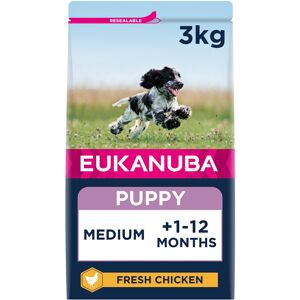 Eukanuba Complete Dry Dog Food for Puppy Medium Breeds with Fresh Chicken 3 kg Eukanuba Complete Dry Dog Food for Puppy Medium Breeds with Fresh Chicken 3 kg