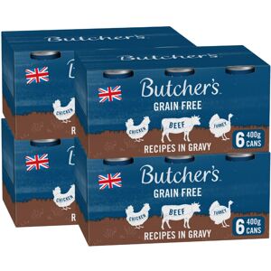 BUTCHER'S Grain Free Recipes in Gravy Wet Dog Food Tin Cans Variety pack, 9.6kg BUTCHER'S Grain Free Recipes in Gravy Wet Dog Food Tin Cans Variety pack, 9.6kg