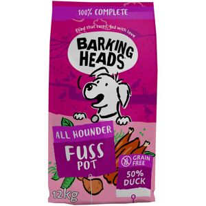 Barking Heads Complete Dry Dog Food 12kg - Adult All Hounder Fuss Pot Duck - Nat Barking Heads Complete Dry Dog Food 12kg - Adult All Hounder Fuss Pot Duck - Nat