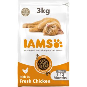 IAMS for Vitality Dry Kitten Food with Fresh Chicken, 3 kg, Packaging may vary IAMS for Vitality Dry Kitten Food with Fresh Chicken, 3 kg, Packaging may vary