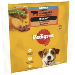 Pedigree Dog Food Pouches with Beef and Vegetable in Gravy, 3 x 100 g (Pack of 1 Pedigree Dog Food Pouches with Beef and Vegetable in Gravy, 3 x 100 g (Pack of 1