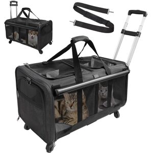 GOYJOY Double-Compartment Pet Rolling Carrier with Wheels for 2 Pets,for Up to 3 GOYJOY Double-Compartment Pet Rolling Carrier with Wheels for 2 Pets,for Up to 3