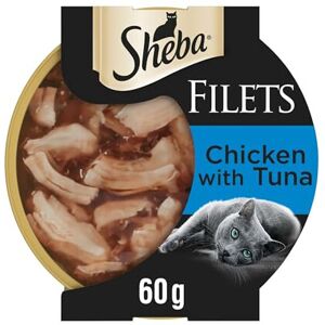 Sheba Fillets Cat Food Tray with Chicken and Tuna (MSC) in Gravy 2x16x60g Sheba Fillets Cat Food Tray with Chicken and Tuna (MSC) in Gravy 2x16x60g