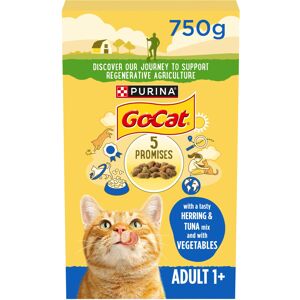 Go-Cat Tuna, Herring and Veg Dry Adult Cat Food 750g, Pack of 5 Go-Cat Tuna, Herring and Veg Dry Adult Cat Food 750g, Pack of 5