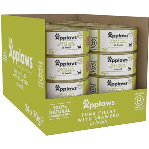 Applaws 100% Natural Cat Food, Tuna Fillet and Seaweed, 70 g Tin (Pack of 24) Applaws 100% Natural Cat Food, Tuna Fillet and Seaweed, 70 g Tin (Pack of 24)