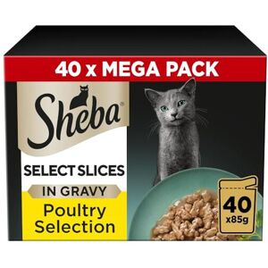 Sheba Select Slices Adult Cat Food Pouch Poultry Selection in Gravy Mega-Pack 40 Sheba Select Slices Adult Cat Food Pouch Poultry Selection in Gravy Mega-Pack 40