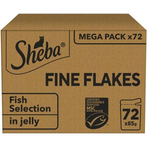 SHEBA - Adult Wet Cat Food Pouches - 72 x 85 g - Fish Collection - Bulk Cat Food SHEBA - Adult Wet Cat Food Pouches - 72 x 85 g - Fish Collection - Bulk Cat Food