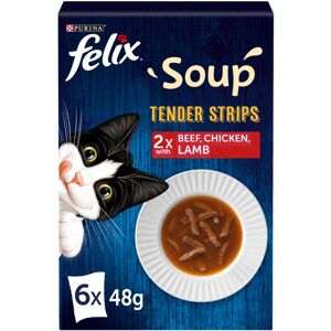 Felix Soup Cat Food Tender Strips Farm Selection Cat Food, 6x48g, Pack of 8 Felix Soup Cat Food Tender Strips Farm Selection Cat Food, 6x48g, Pack of 8