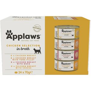 Applaws 100% Natural Wet Cat Food, Multipack Chicken Selection in Broth 70g Tin Applaws 100% Natural Wet Cat Food, Multipack Chicken Selection in Broth 70g Tin