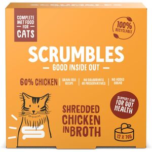 Scrumbles Natural Wet Cat Food, Shredded Chicken in Broth 12x 70g Scrumbles Natural Wet Cat Food, Shredded Chicken in Broth 12x 70g