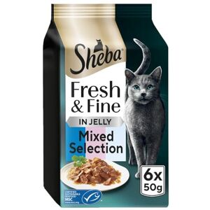 SHEBA Fresh and Fine Cat Pouches with Tuna and Salmon in Jelly 8 x 6x50g? Delici SHEBA Fresh and Fine Cat Pouches with Tuna and Salmon in Jelly 8 x 6x50g? Delici