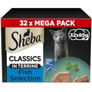 Sheba Classics Cat Food Trays Ocean Collection in Terrine 32x85g Sheba Classics Cat Food Trays Ocean Collection in Terrine 32x85g