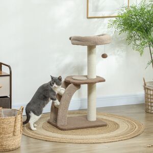 PawHut 88cm Cat Tree for Indoor Cats, Cat Tower with Scratching Post, Brown PawHut 88cm Cat Tree for Indoor Cats, Cat Tower with Scratching Post, Brown