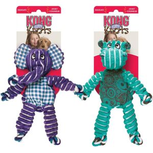 Kong Floppy Knots Combo Dog Toy - Hippo and Elephant Bundle - Interal Knotted Ro Kong Floppy Knots Combo Dog Toy - Hippo and Elephant Bundle - Interal Knotted Ro
