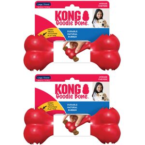 Kong Goodie Bone - Treat Dispensing Natural Rubber Bone - Red - for Large Dogs ( Kong Goodie Bone - Treat Dispensing Natural Rubber Bone - Red - for Large Dogs (