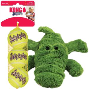 Kong Cozie Ali Alligator & SqueakAir Balls (3 Pack) - Dog Fetch & Chew Toys for Kong Cozie Ali Alligator & SqueakAir Balls (3 Pack) - Dog Fetch & Chew Toys for
