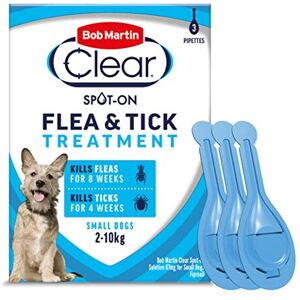 Bob Martin Clear Spot On Flea Treatment for Small Dogs (2-10kg) - Kills Fleas & Bob Martin Clear Spot On Flea Treatment for Small Dogs (2-10kg) - Kills Fleas &