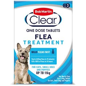 Bob Martin Clear Flea Treatment for Small Dogs & Puppies (3 Tablets) - Kills 100 Bob Martin Clear Flea Treatment for Small Dogs & Puppies (3 Tablets) - Kills 100
