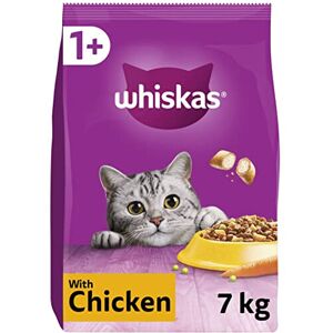 WHISKAS - 1+ Adult Dry Cat Food - 7kg - Biscuits Made with Chicken - Bulk Cat Fo WHISKAS - 1+ Adult Dry Cat Food - 7kg - Biscuits Made with Chicken - Bulk Cat Fo