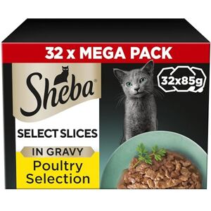 SHEBA Select Slices Cat Trays Poultry Collection in Gravy 32 x 85 g SHEBA Select Slices Cat Trays Poultry Collection in Gravy 32 x 85 g