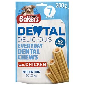 Bakers Dental Delicious Medium Dog Chews Chicken 200g, Pack of 6 Bakers Dental Delicious Medium Dog Chews Chicken 200g, Pack of 6