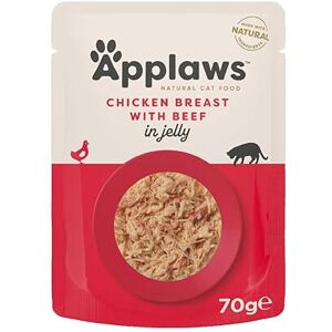 Applaws Natural Wet Adult Cat Food, Chicken with Beef in Jelly, 70g Pouch ( Pack Applaws Natural Wet Adult Cat Food, Chicken with Beef in Jelly, 70g Pouch ( Pack