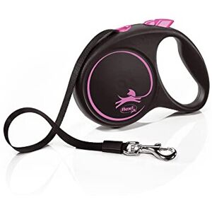 Flexi Black Design Tape Pink Medium 5m Retractable Dog Leash/Lead for dogs up to Flexi Black Design Tape Pink Medium 5m Retractable Dog Leash/Lead for dogs up to