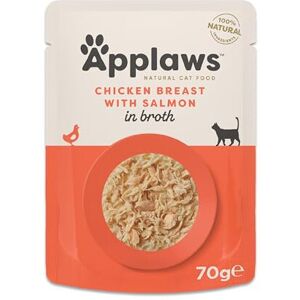 Applaws 100% Natural Adult Wet Cat Food, Chicken with Salmon in Broth 70g Pouch, Applaws 100% Natural Adult Wet Cat Food, Chicken with Salmon in Broth 70g Pouch,