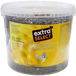 Extra Select Black Sunflower Seed Wild Bird Food, 5 Litre Tub Extra Select Black Sunflower Seed Wild Bird Food, 5 Litre Tub