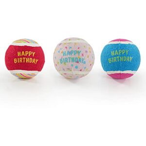 Rosewood Birthday Tennis balls, Gift for dogs, Pack of 3 Tennis Balls, for all d Rosewood Birthday Tennis balls, Gift for dogs, Pack of 3 Tennis Balls, for all d