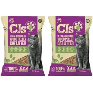 Cj's Cat Litter: Wood Pellets, 5L (2-Pack), Non-Clumping Cj's Cat Litter: Wood Pellets, 5L (2-Pack), Non-Clumping