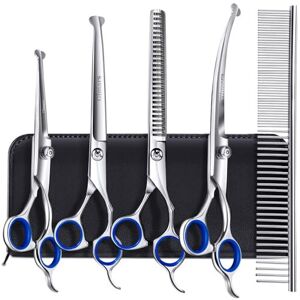Gimars 6-in-1 Dog Grooming Scissors Set - 4CR Stainless Steel, Titanium Coated, Gimars 6-in-1 Dog Grooming Scissors Set - 4CR Stainless Steel, Titanium Coated,