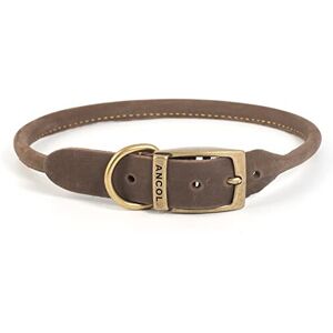 Ancol Timberwolf Bonded Thread Leather Sable Round Collar Pet Training Accessory Ancol Timberwolf Bonded Thread Leather Sable Round Collar Pet Training Accessory