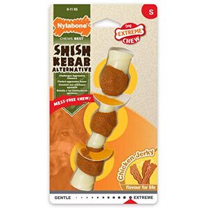 Nylabone Extreme Tough Dog Chew Toy, Shish Kebab, Chicken Jerky Flavour, Mess-Fr Nylabone Extreme Tough Dog Chew Toy, Shish Kebab, Chicken Jerky Flavour, Mess-Fr