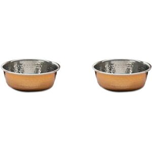 Rosewood Deluxe Steel Hammered Copper Pet Bowl 1900ml 8.5", clear (Pack of 2) Rosewood Deluxe Steel Hammered Copper Pet Bowl 1900ml 8.5", clear (Pack of 2)