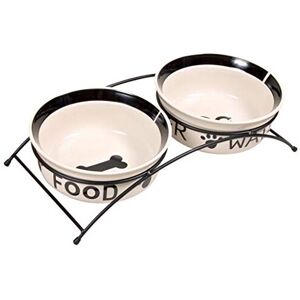Trixie Eat on Feet Two Ceramic Dog Bowl Set, 1.6 Litre, Multicolor Trixie Eat on Feet Two Ceramic Dog Bowl Set, 1.6 Litre, Multicolor