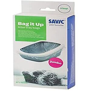 Savic Bag It Up Cat Litter Tray Liner 6 Bags, Jumbo, White, (Packaging May Vary) Savic Bag It Up Cat Litter Tray Liner 6 Bags, Jumbo, White, (Packaging May Vary)