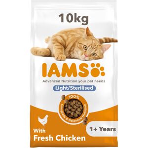 IAMS Light in Fat Complete Dry Cat Food Chicken 10kg - 30% Lower Fat Formula IAMS Light in Fat Complete Dry Cat Food Chicken 10kg - 30% Lower Fat Formula