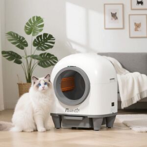 PawHut 80L Self-Cleaning Cat Litter Tray with APP Control, 12 Safety Sensors & A PawHut 80L Self-Cleaning Cat Litter Tray with APP Control, 12 Safety Sensors & A